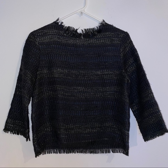 SALE‼️ Zara bouclé tweed long sleeve top - Picture 2 of 8